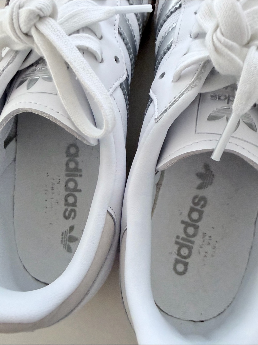 Adidas Samba White and silver with Gum Sole Women’s Sneakers. - Picture 5 of 7